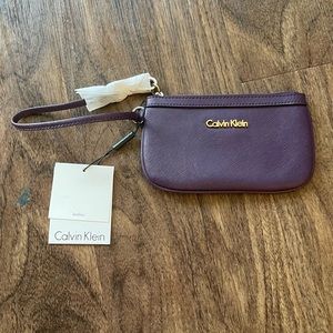 Calvin Klein leather wristlet NWT